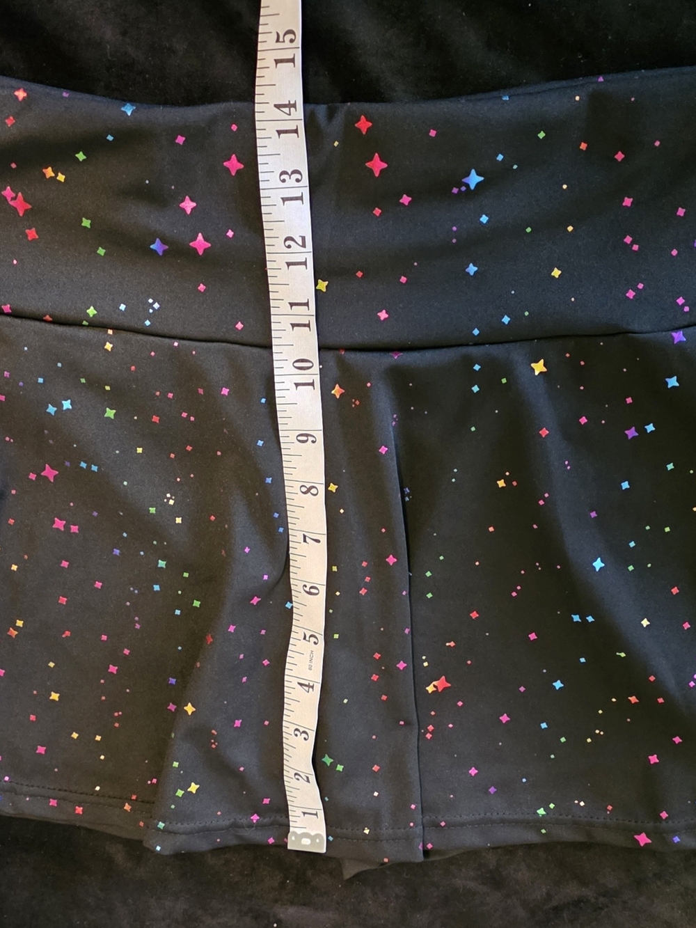 Girls' Black Rainbow Star Skate Skort